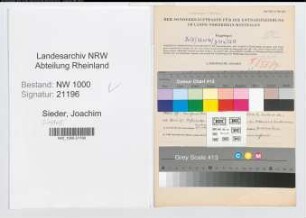Entnazifizierung Joachim Siedel, geb. 06.09.1913 (Polizeibeamter)