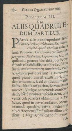 Punctum III. De Aliis Quadrupendum Partibus