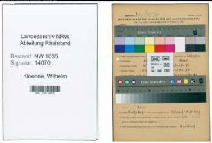 Entnazifizierung Wilhelm Kloenne , geb. 13.07.1905 (Hauer)
