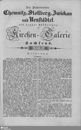 Ursprung (Beschluß), Abtei Lungwitz, Erlbach, Kirchberg, Reichenbrand und Mittelbach : 23. Lieferung