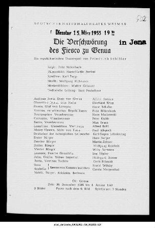 Die Verschwörung des Fiesco zu Genua