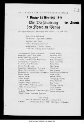 Die Verschwörung des Fiesco zu Genua