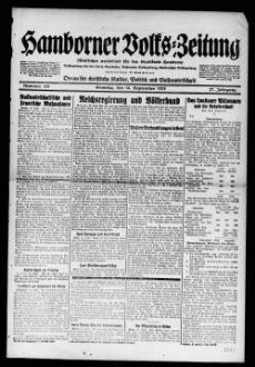 Hamborner Volks-Zeitung. 1911-1929