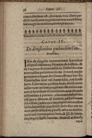 Caput IV. De divisionibus quibusdam Contractus.