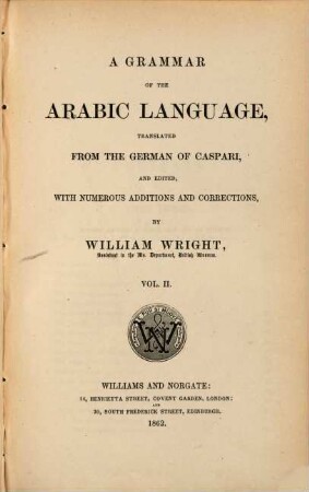 A grammar of the Arabic language. 2