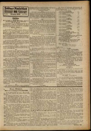 Zweite Ausgabe vom Samstag, den 11. August 1917.