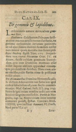 Caput IX. De gemmis & lapidibus.