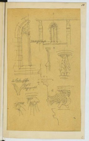 Stiftskirche, Wetter: Details (aus: Skizzen- und Fotoalbum 19)