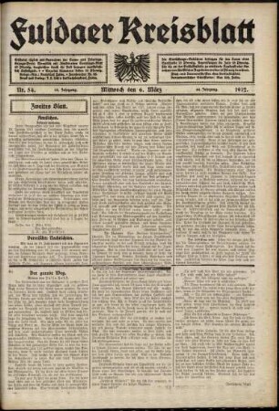 Zweite Ausgabe vom Mittwoch, den 06. März 1912.