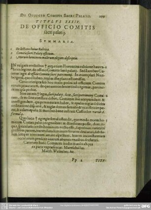 Titulus XXXIV. De Officio Comitis sacri palatii