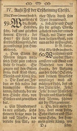 IV. Aufs Fest der Erscheinung Christi.