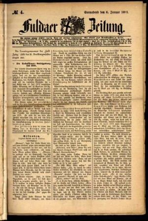 Ausgabe vom Samstag, den 06. Januar 1883.