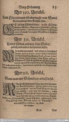 Der 112. Artickel. Wenn man mit Schmeltzen anlassen sol.