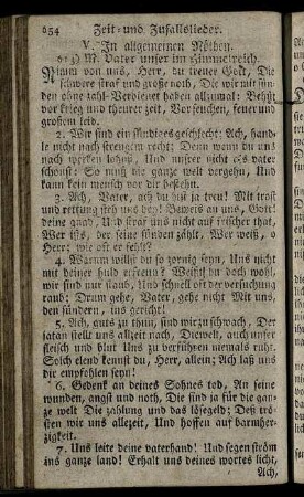 V. In allgemeinen Nöthen