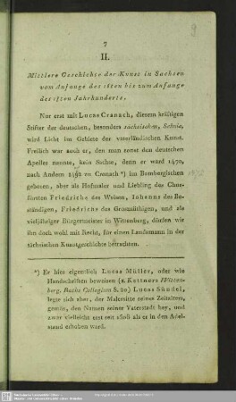 II. Mittlere Geschichte der Kunst in Sachsen vom Anfange des 18ten Jahrhunderts
