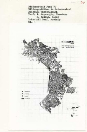 Bildungsstätten in Griechenland, Thessaloniki (Diplomarbeit bei Peter Poelzig): Plan, Sporteinrichtungen und Grünanlagen 1:200000