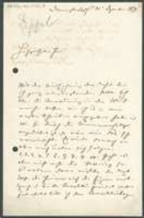 Brief von Leopold Dippel an Unbekannt