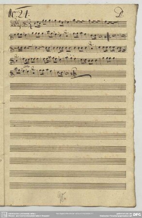 24. Binder, Christlieb Siegmund, Instrumentalstücke, D-Dur 