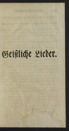 Geistliche Lieder