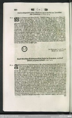 N.81. Kaysers Sigmunds Lehen-Brieff vor Herte Weisen von Franckfurt über Fechenheim de Anno 1414
