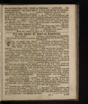 Die erste Epistel S. Pauli an Timotheum.