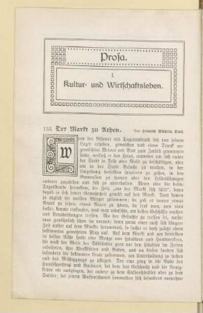 I. Kultur- und Wirtschaftsleben
