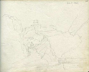 Gärtner, Friedrich von; Sizilien; Skizzenbuch Sizilien - Forte St. Alessio (Festung Sant Alessio), Provinz Messina