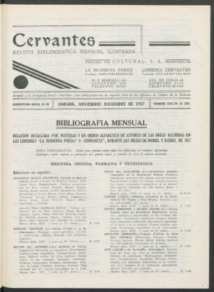 Bibliografía mensual