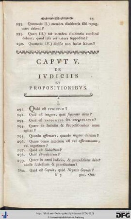 Caput V. De Iudiciis Et Propositionibus.