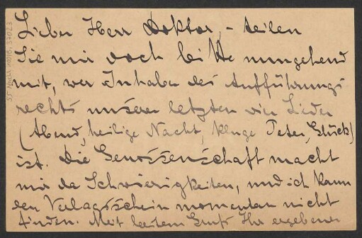 Brief an Ludwig Strecker <senior> und B. Schott's Söhne : 04.03.1914