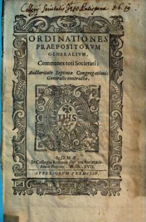 Ordinationes Praepositorum Generalium, Communes toti Societati : Auctoritate Septimae Congregationis Generalis contractae