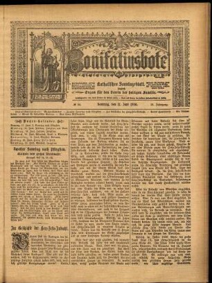Erste Ausgabe vom Sonntag, den 17. Juni 1906.