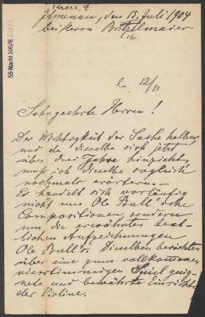 Brief an B. Schott's Söhne : 15.07.1904
