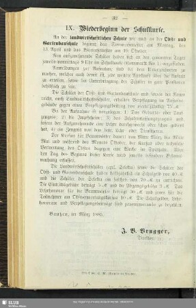 IX. Wiederbeginn der Schulkurse