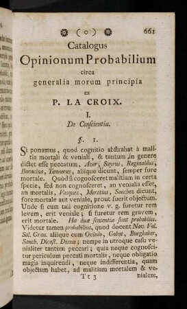 661-697, I. De Conscientia - II. De Legibus
