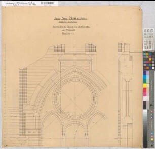 Hiltrup (Münster) Herz Jesu Missionshaus Kapelle Kassettenfenster (1897) 1 : 50 74,5 x 74 Franz Wucherpfennig, Architekt Nachlaß Wucherpfennig
