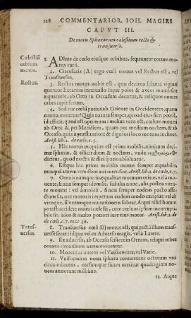 Caput III. De motu Sphaerarum caelestium recto & transverso
