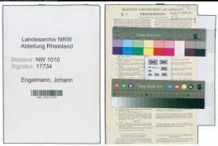 Entnazifizierung Johann Engelmann , geb. 20.04.1915 (Schlosser)