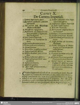 Caput X. De Camera Imperiali