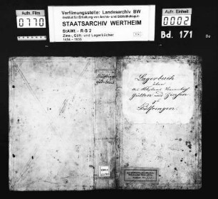 Lagerbuch über des Klosters Bronnbach Gülten und Zinsen zu Pülfringen (mit Vornamenregister)