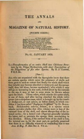 The annals and magazine of natural history, zoology, botany and geology : incorporating the journal of botany. 11, 11. 1873