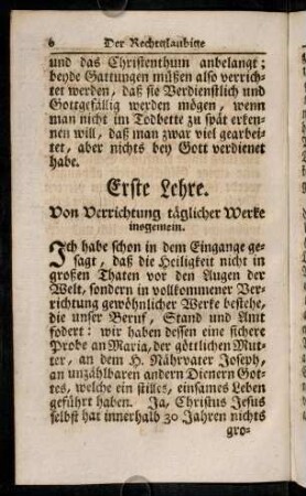 6-14, Erste Lehre. Von Verrichtung taeglicher Werke insgemein.