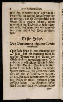 6-14, Erste Lehre. Von Verrichtung taeglicher Werke insgemein.