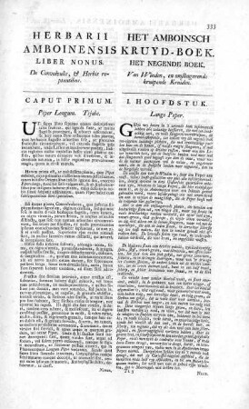 Caput Primum = I. Hoofdstuk - [Caput Decimum = X. Hoofdstuk]