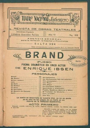 1921016300: Brand : (fuego) ; poema dramático en cinco actos