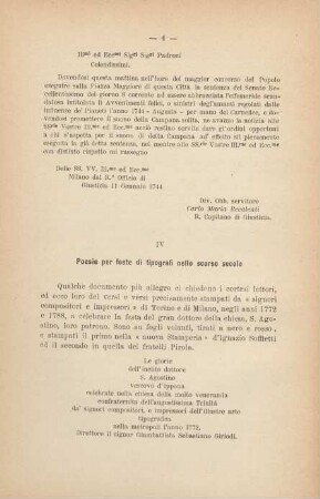 IV. Poesie per feste di tipografi nello scorso secolo
