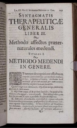 Titulus I. De Methodo Medendi In Genere