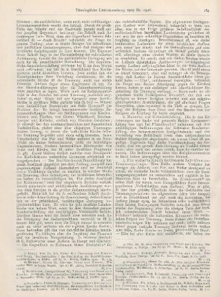 183-186 [Rezension] Steinlein, Hermann, Trennung von Kirche und Staat (mit besonderer Berücksichtigung der evangelischen Landeskirche im diesseitigen Bayern)