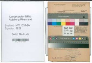 Entnazifizierung Gertrude Betzt , geb. 10.11.1905 ()