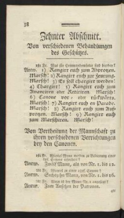Zehnter Abschnitt. Von verschiedenen Behandlungen des Geschützes